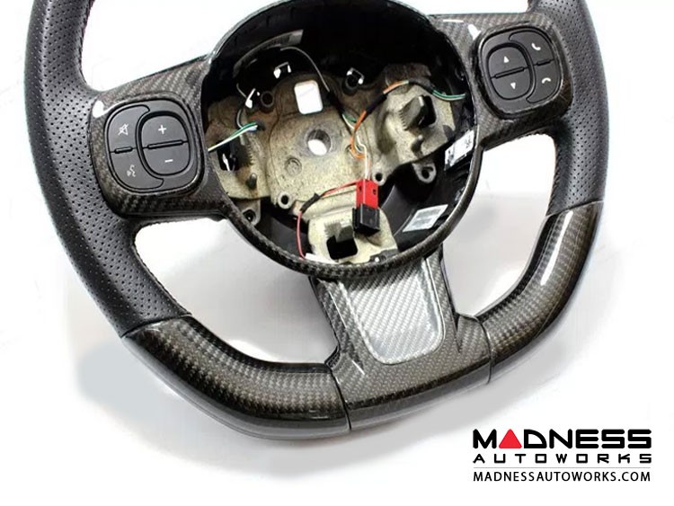 FIAT 500 ABARTH Steering Wheel Trim Carbon Fiber 595 Edition